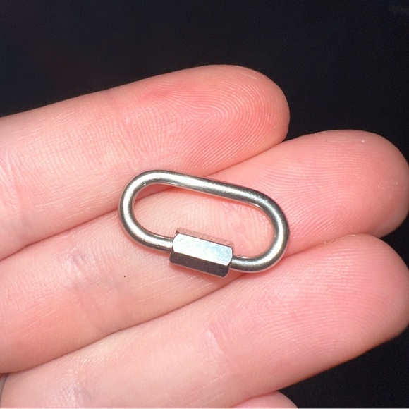 Jewelry - Silver carabiner charm holder pendant